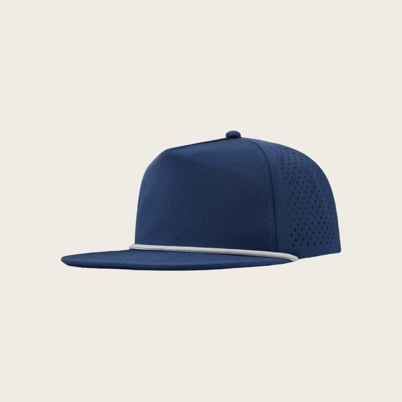 Blue & White Flat Brim Cap - Image 4