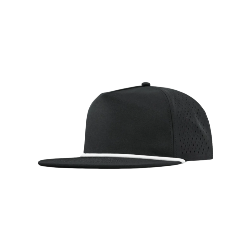 Black & White Flat Brim Cap