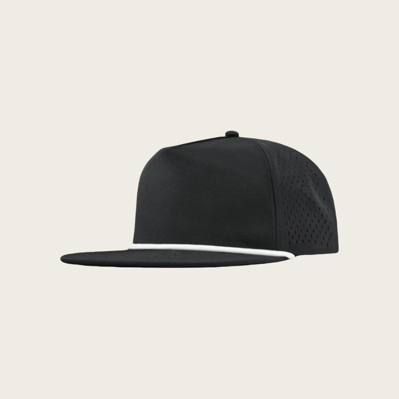 Black & White Flat Brim Cap - Image 4