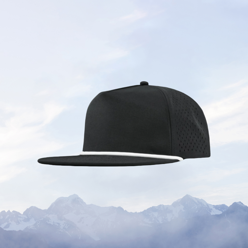 Black & White Flat Brim Cap - Image 3