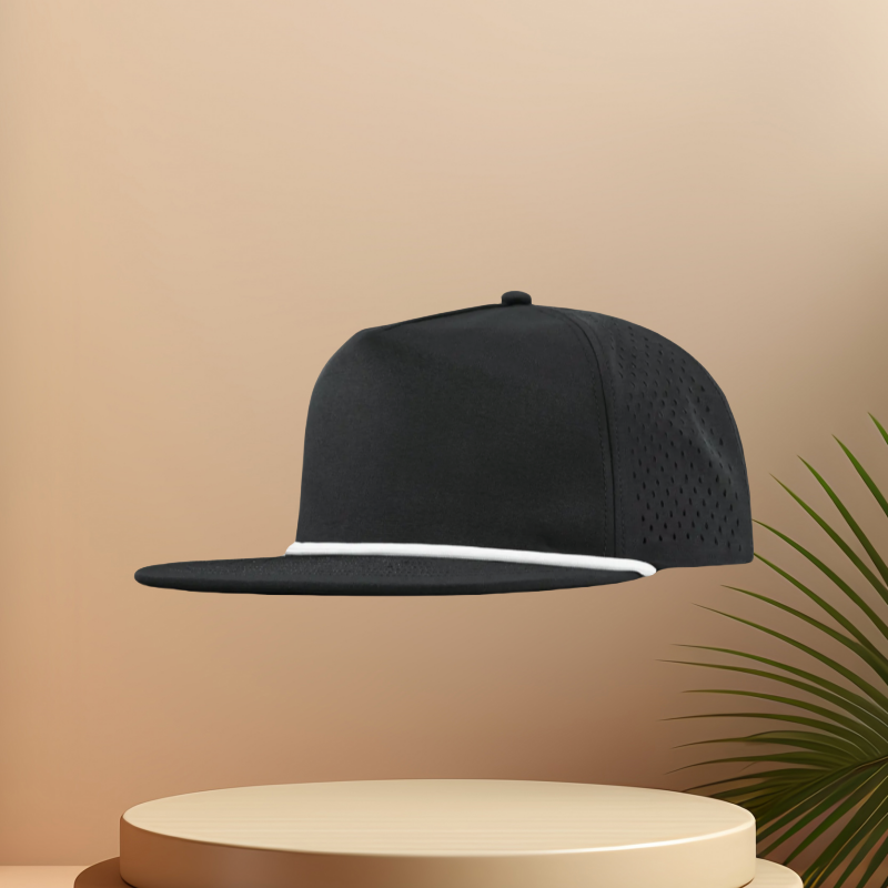 Black & White Flat Brim Cap - Image 2