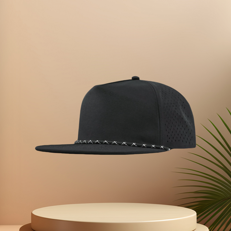 Black Flat Brim Cap - Image 2