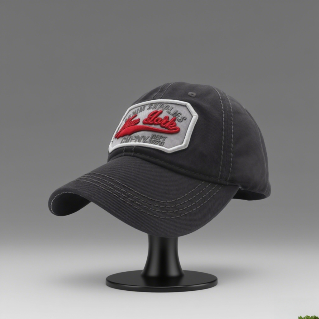Gray Embroidered Curve Cap - Image 3