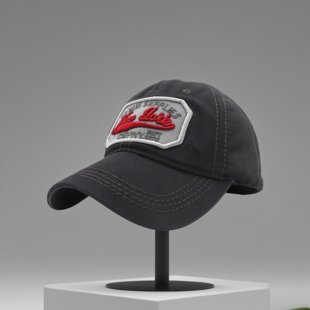 Gray Embroidered Curve Cap - Image 4